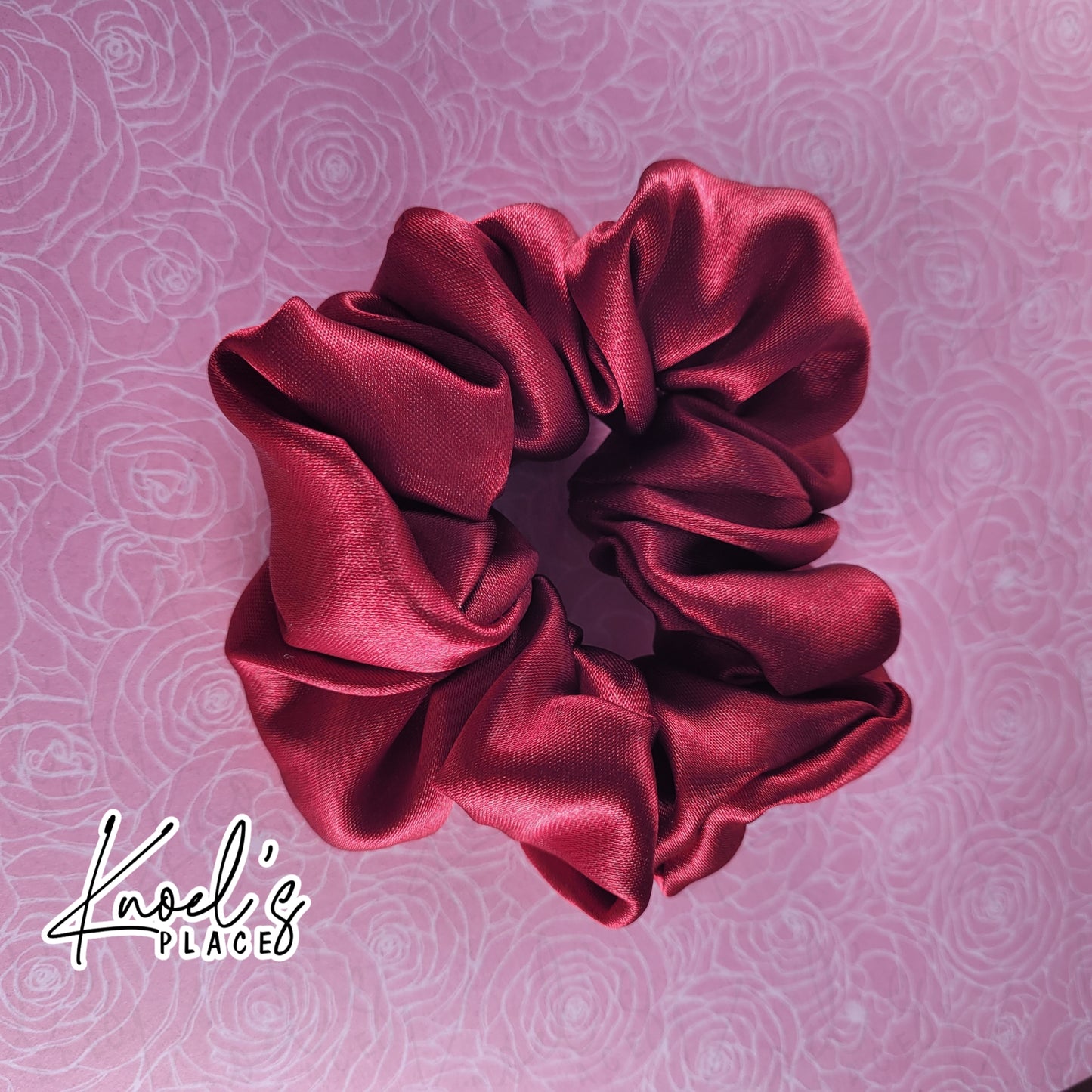 Ruby Red Handmade Scrunchies | Double-Layer Satin & Chiffon Oversized or Single Layer Satin Hair Ties