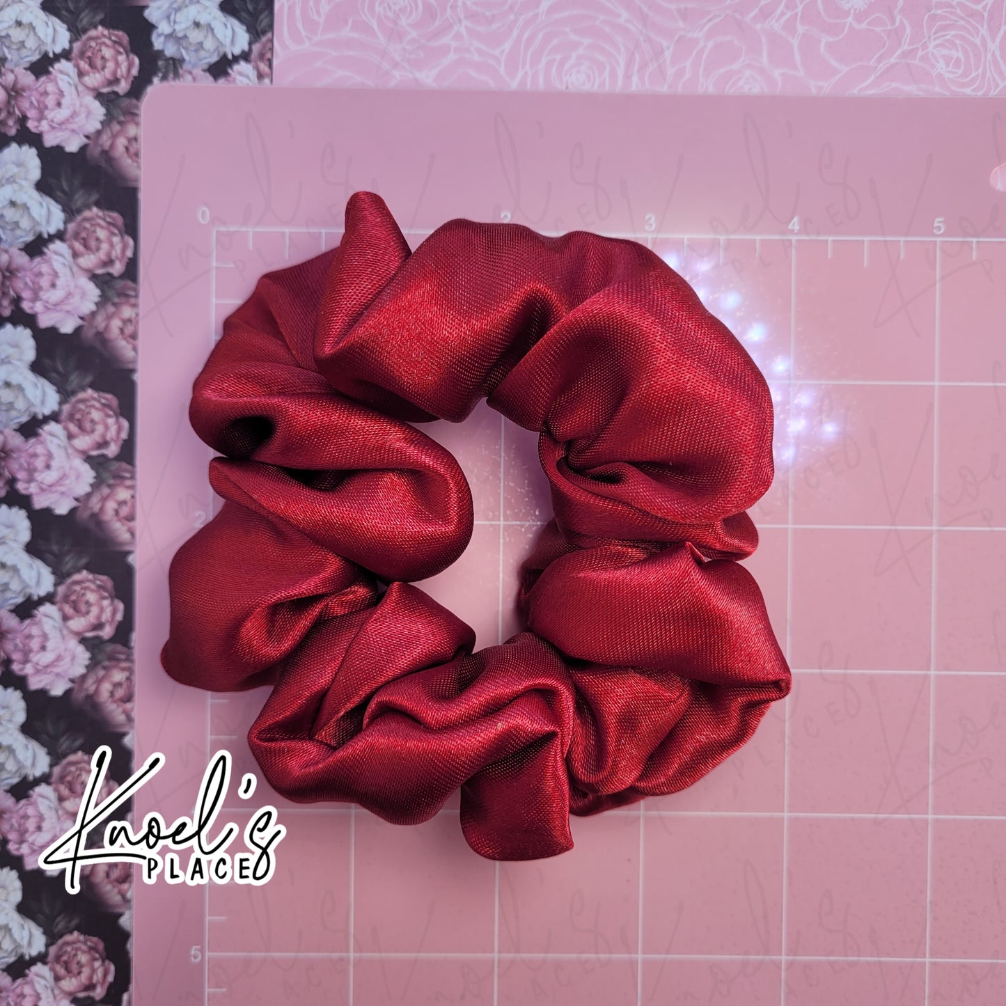 Ruby Red Handmade Scrunchies | Double-Layer Satin & Chiffon Oversized or Single Layer Satin Hair Ties