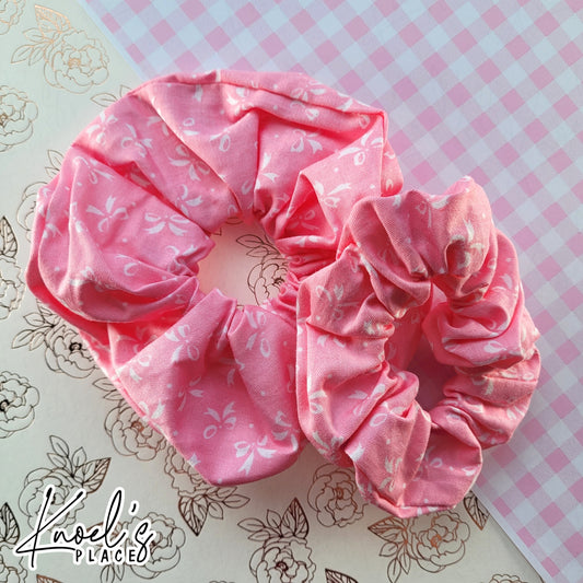 SOFIA | Pink Coquette Bow Handmade Cotton Scrunchies
