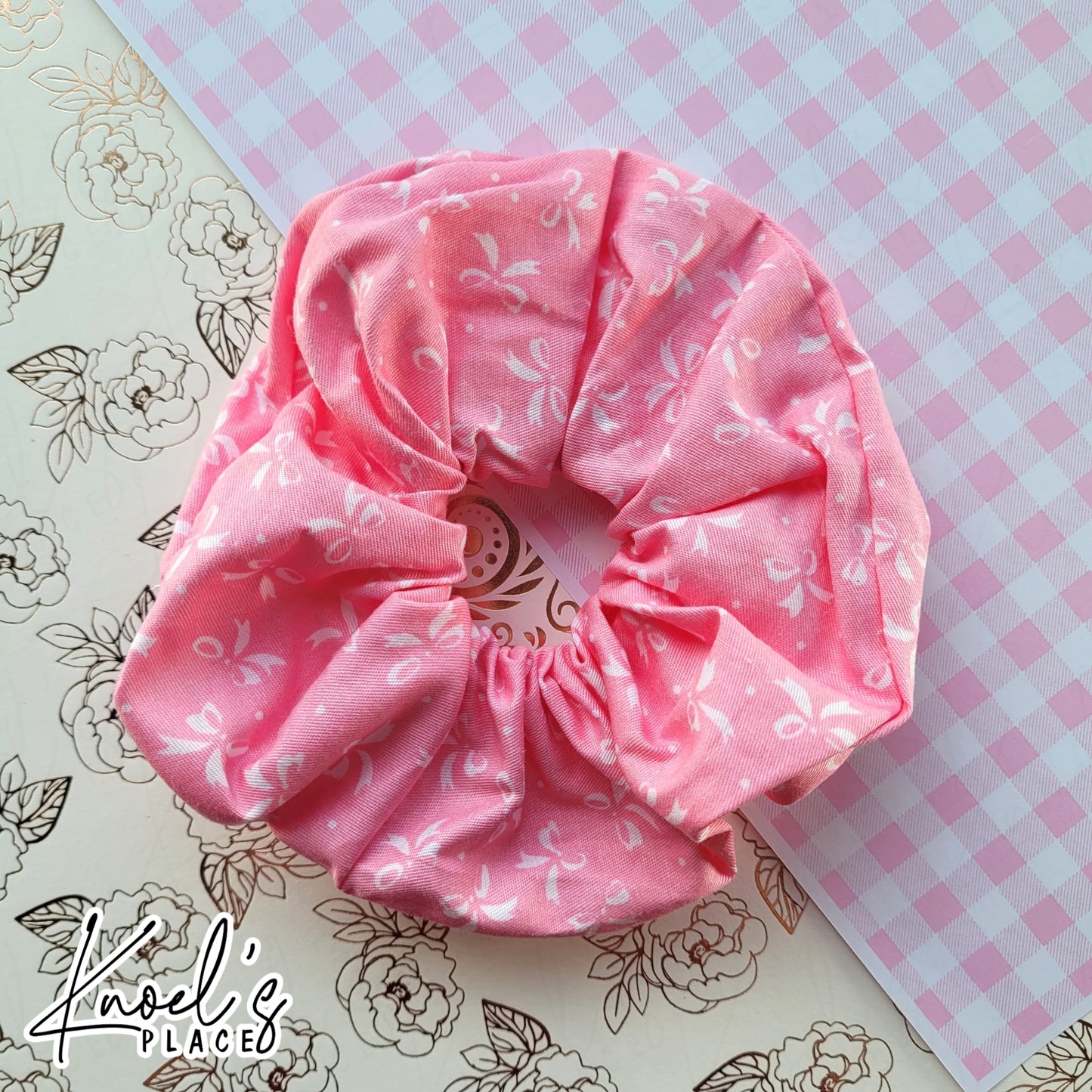 SOFIA | Pink Coquette Bow Handmade Cotton Scrunchies