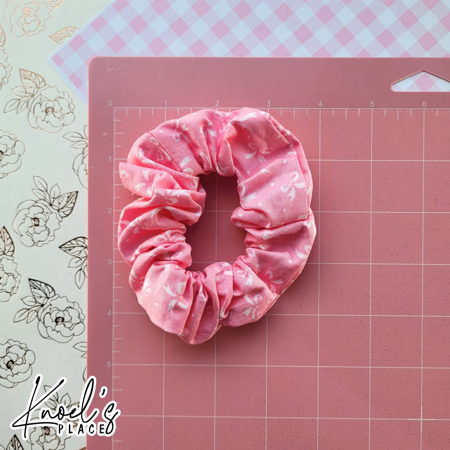 SOFIA | Pink Coquette Bow Handmade Cotton Scrunchies