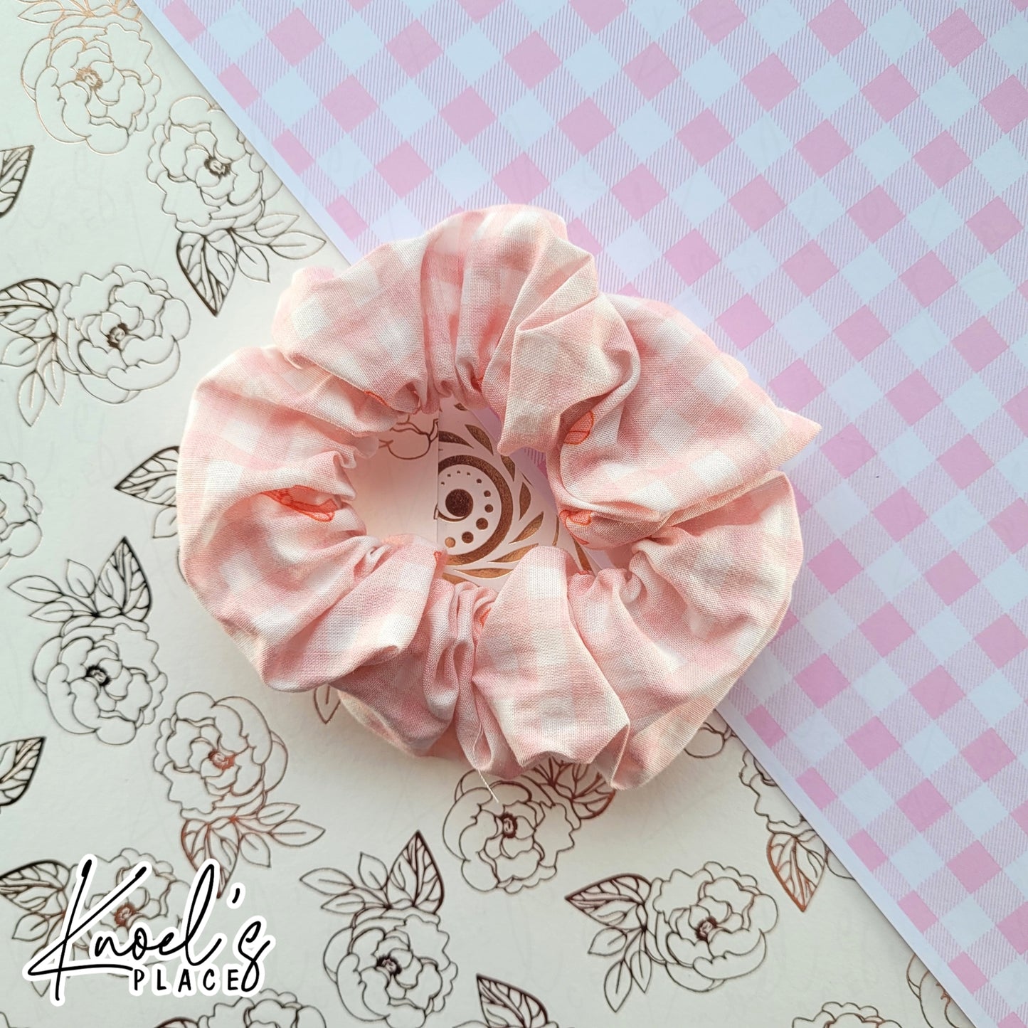 LILY | Pink Coquette Gingham Bow Handmade Cotton Scrunchies