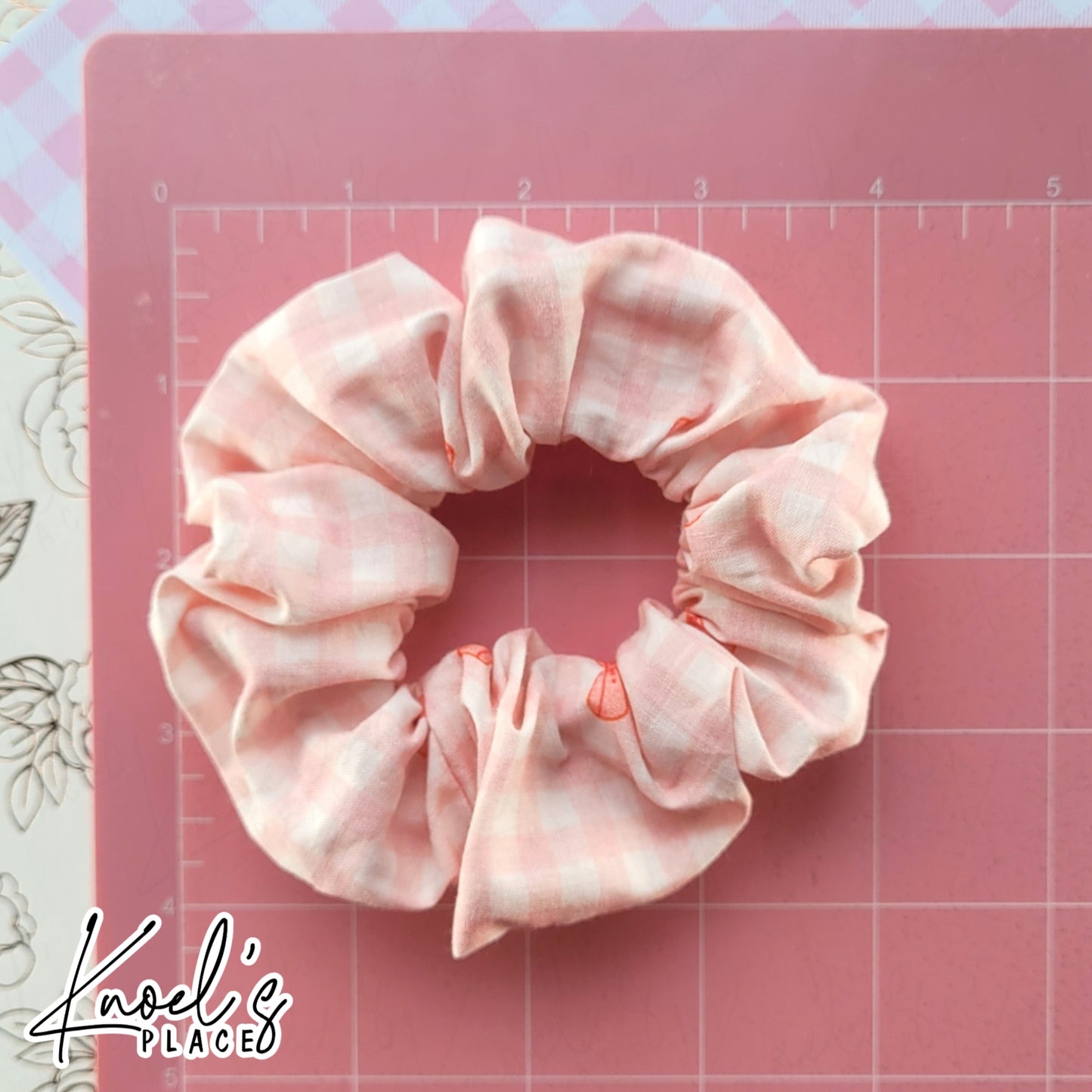 LILY | Pink Coquette Gingham Bow Handmade Cotton Scrunchies