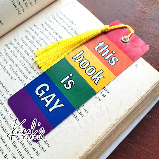 this book is GAY LGBT Pride Funny Bookmark