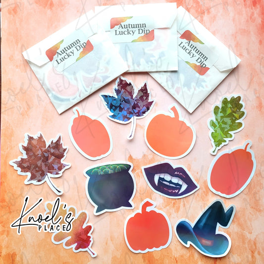 Autumn & Halloween Waterproof Holographic Mystery Sticker Pack