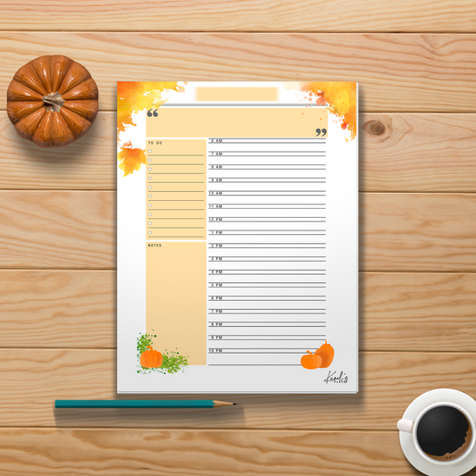 Autumn Splash Daily Bullet Journal Planner Page