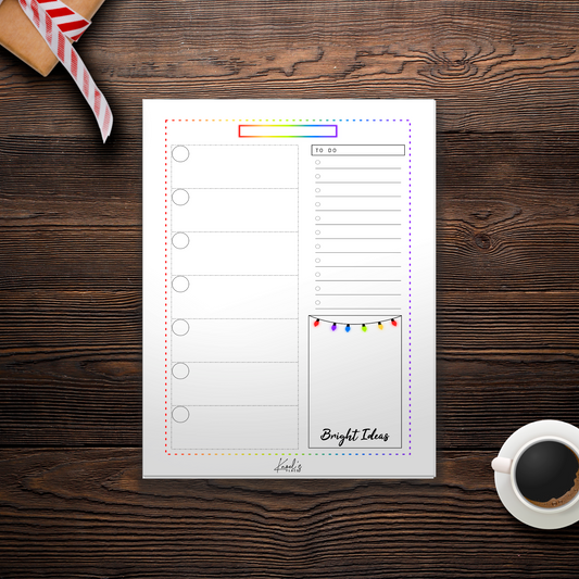 Bright Ideas Christmas Lights Weekly Bullet Journal Planner Page