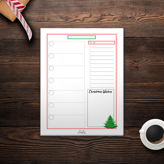 Christmas Wishes Weekly Bullet Journal Planner Page