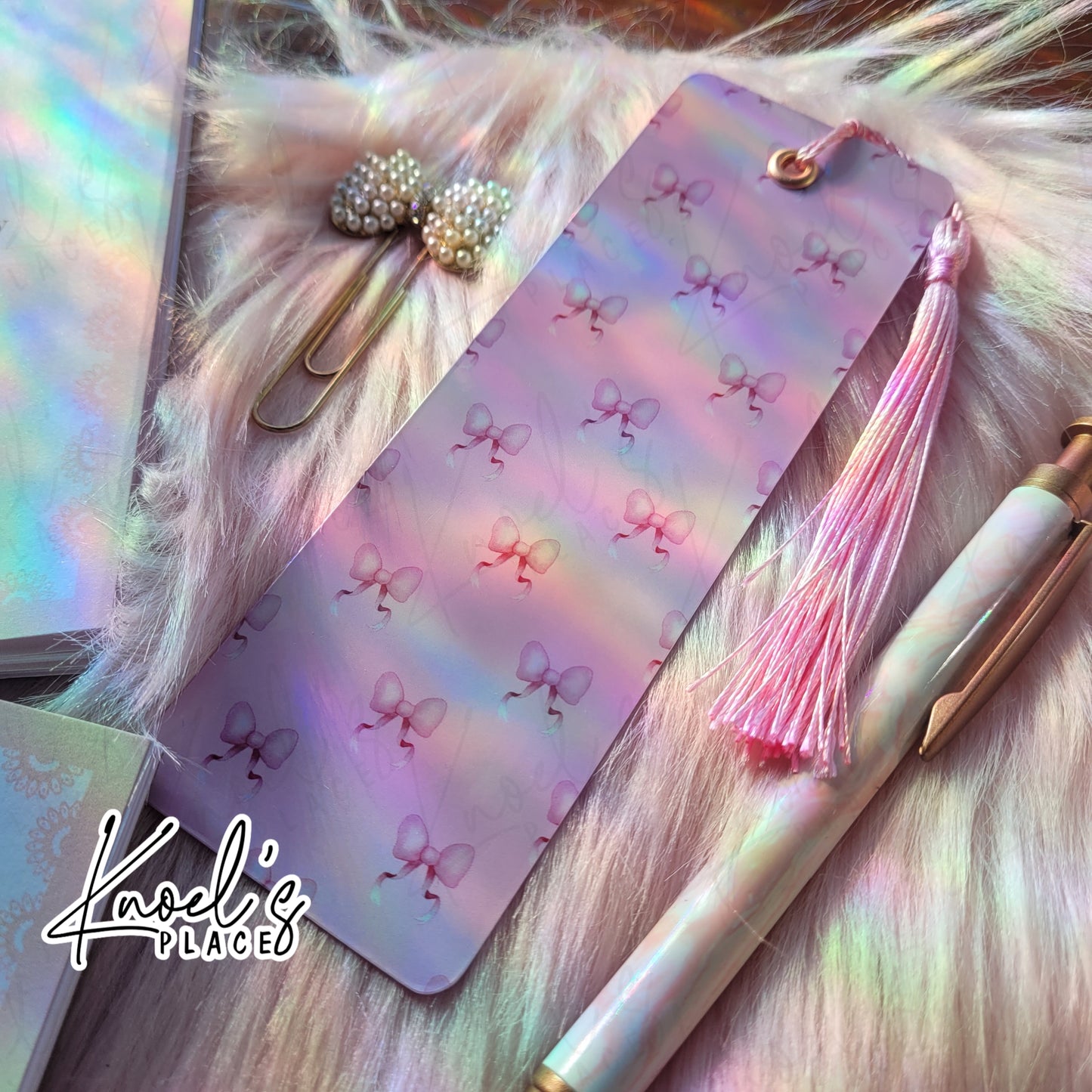 Pink Coquette Bow Pattern Bookmark