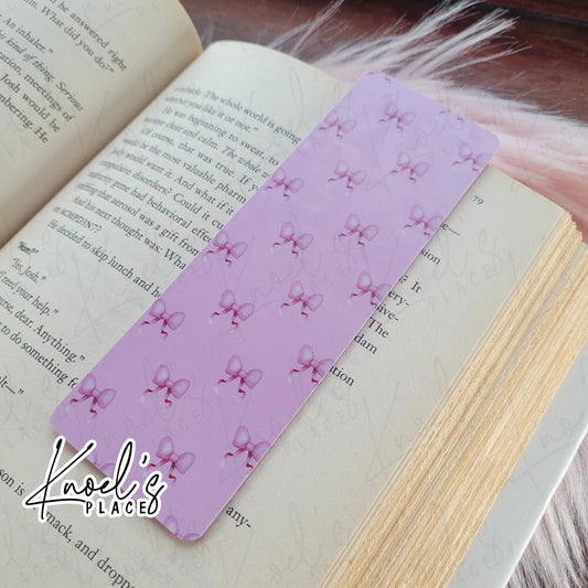 Pink Coquette Bow Pattern Bookmark