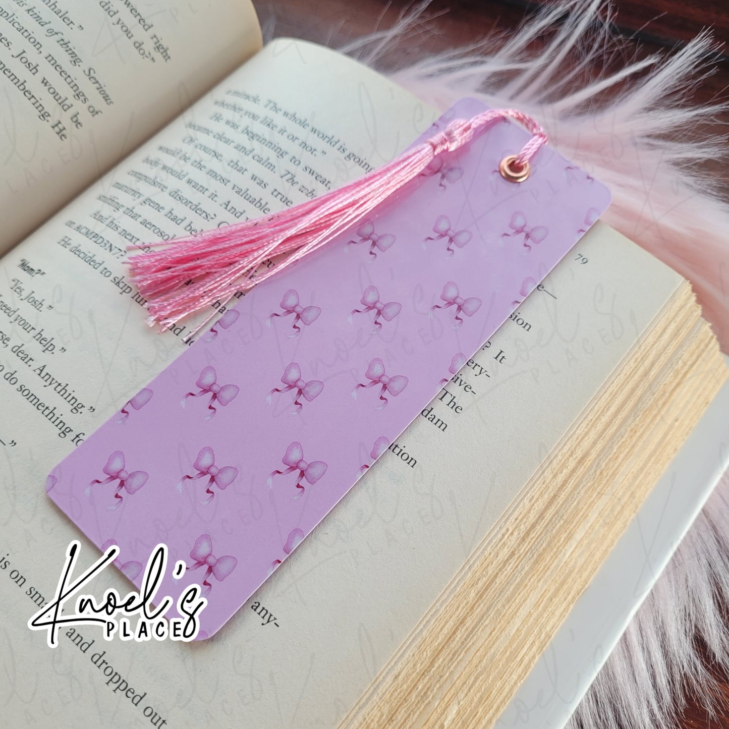 Pink Coquette Bow Pattern Bookmark