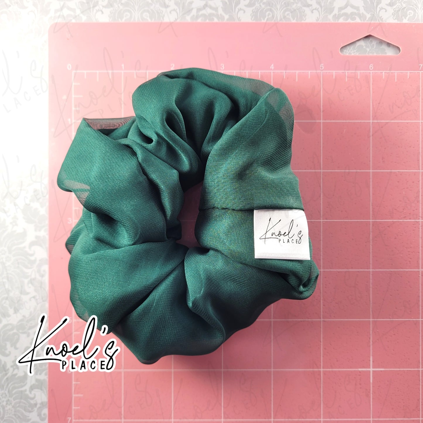 Evergreen Handmade Scrunchies | Double-Layer Satin & Chiffon Oversized or Single Layer Satin Hair Ties
