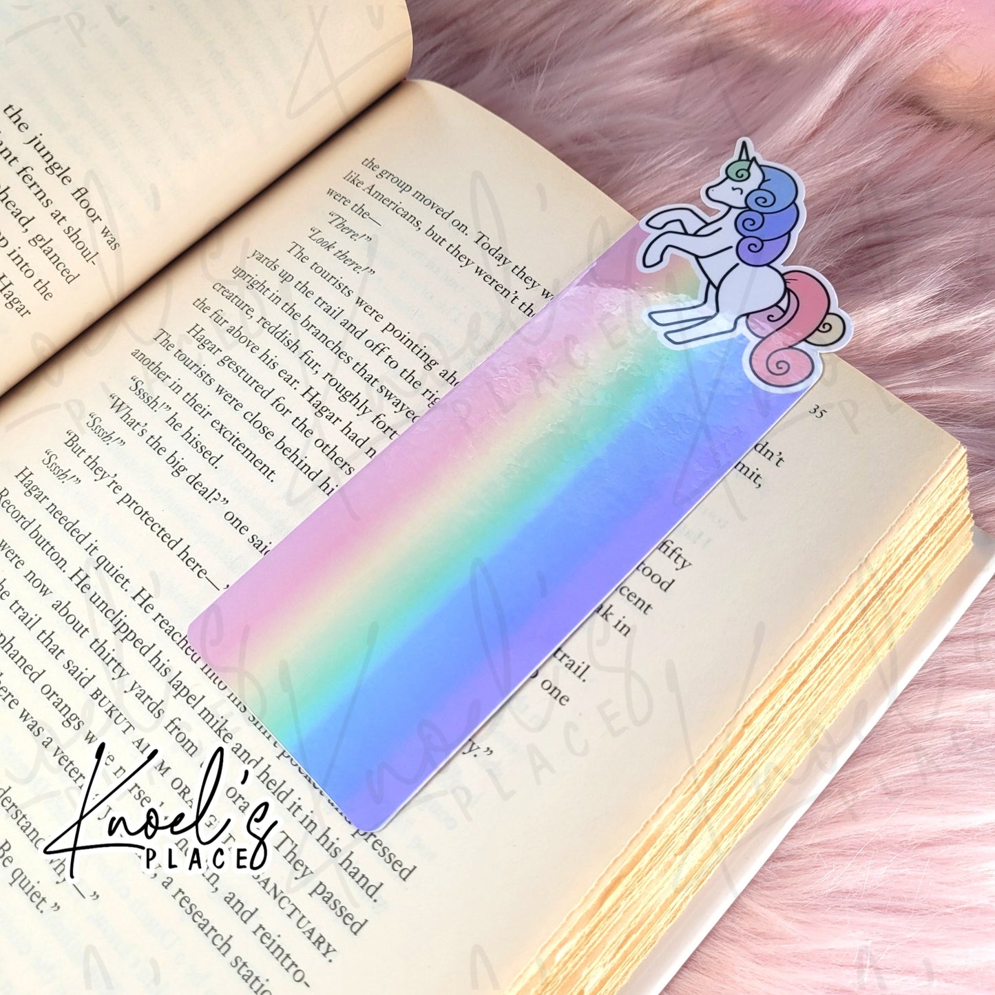 Kawaii Unicorn Silhouette and Pattern Bookmark
