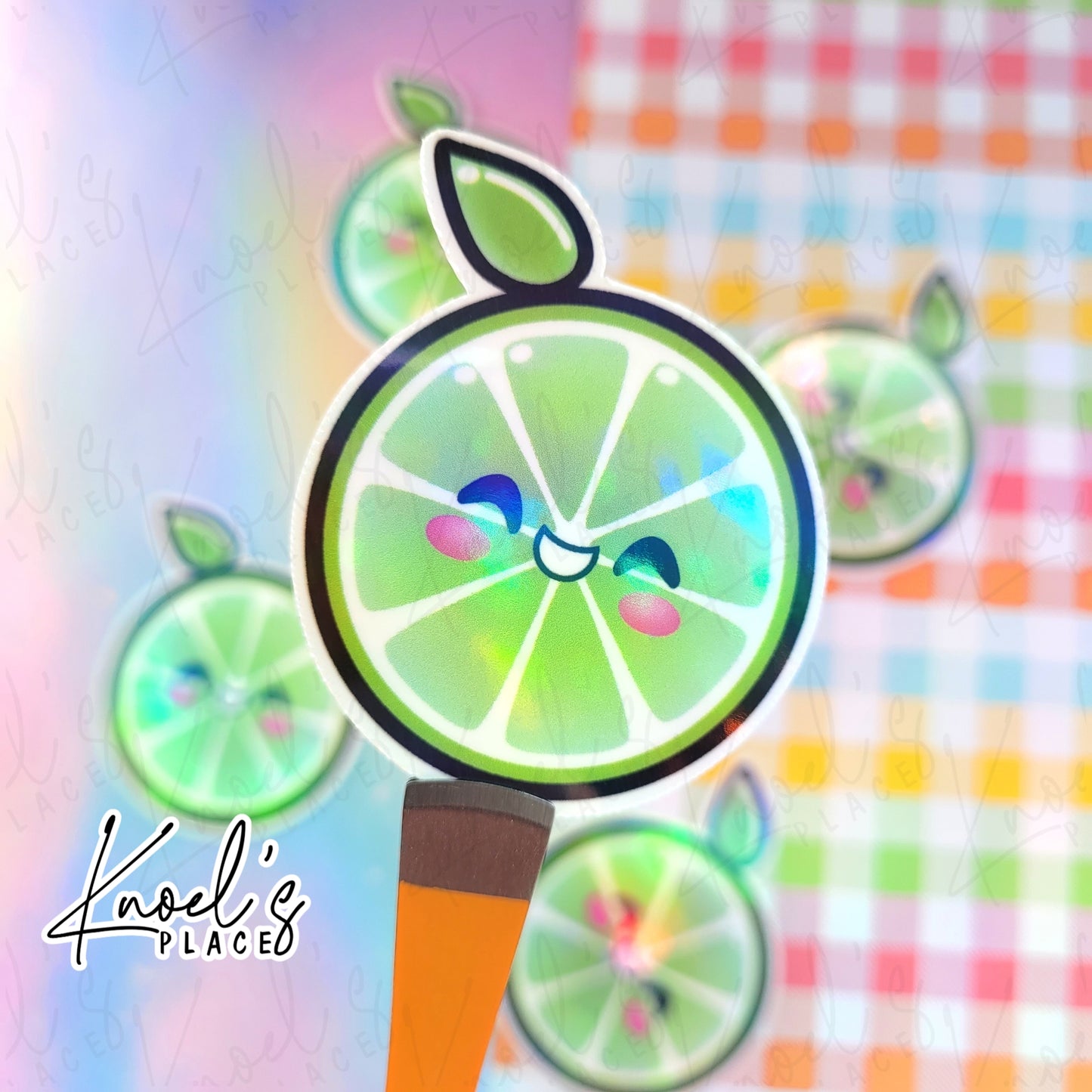 Lenny Lime Holographic Vinyl Sticker Decal | Neon Picnic