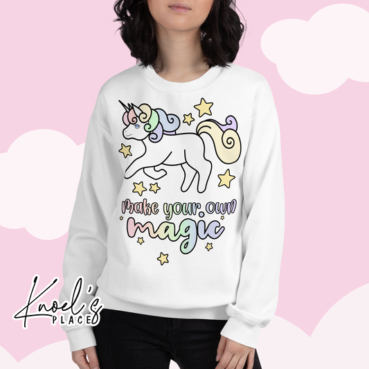 Make Your Own Magic Kawaii Unicorn Unisex Sweatshirt
