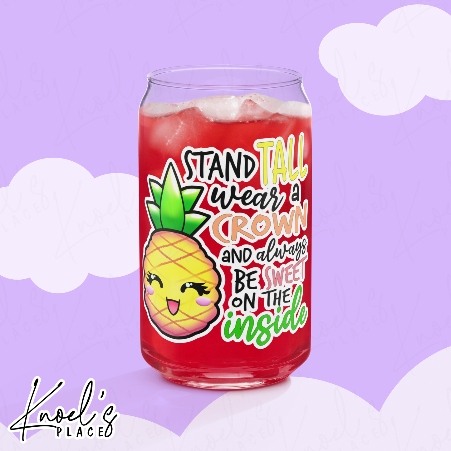 Stand Tall Neon Picnic Pineapple Can-shaped glass