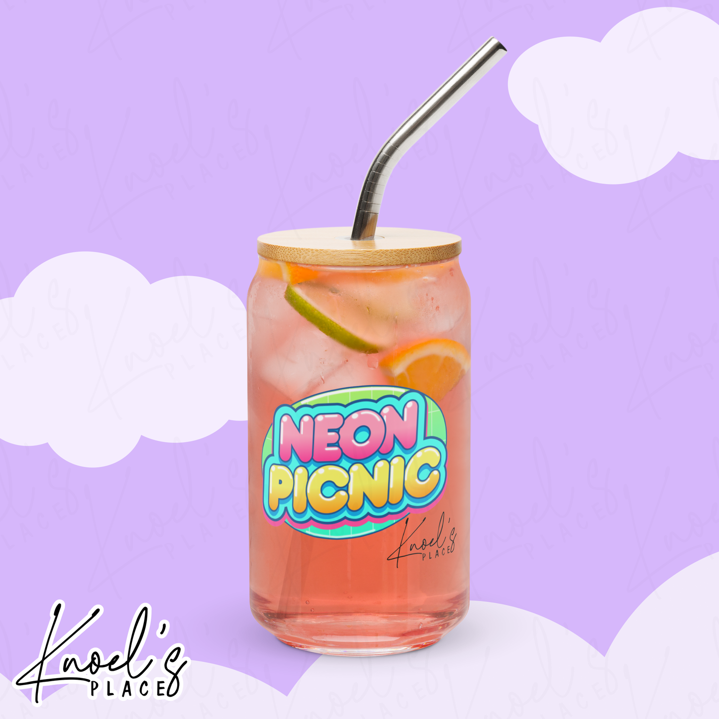 Stand Tall Neon Picnic Pineapple Can-shaped glass