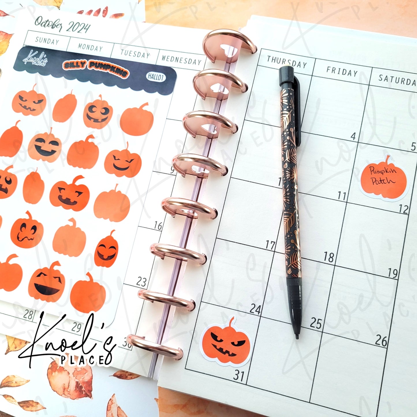 Silly Pumpkins Jack o' Lantern Planner Sticker Sheet