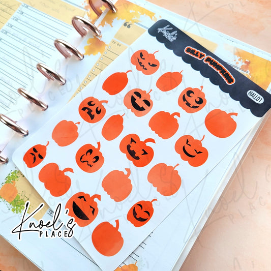 Silly Pumpkins Jack o' Lantern Planner Sticker Sheet