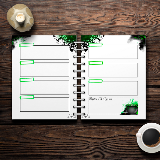 Witch Cauldron Weekly Bullet Journal Planner Page