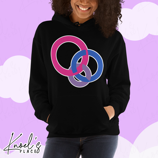 Stealth Geometric Bisexual Pride Flag Unisex Hoodie