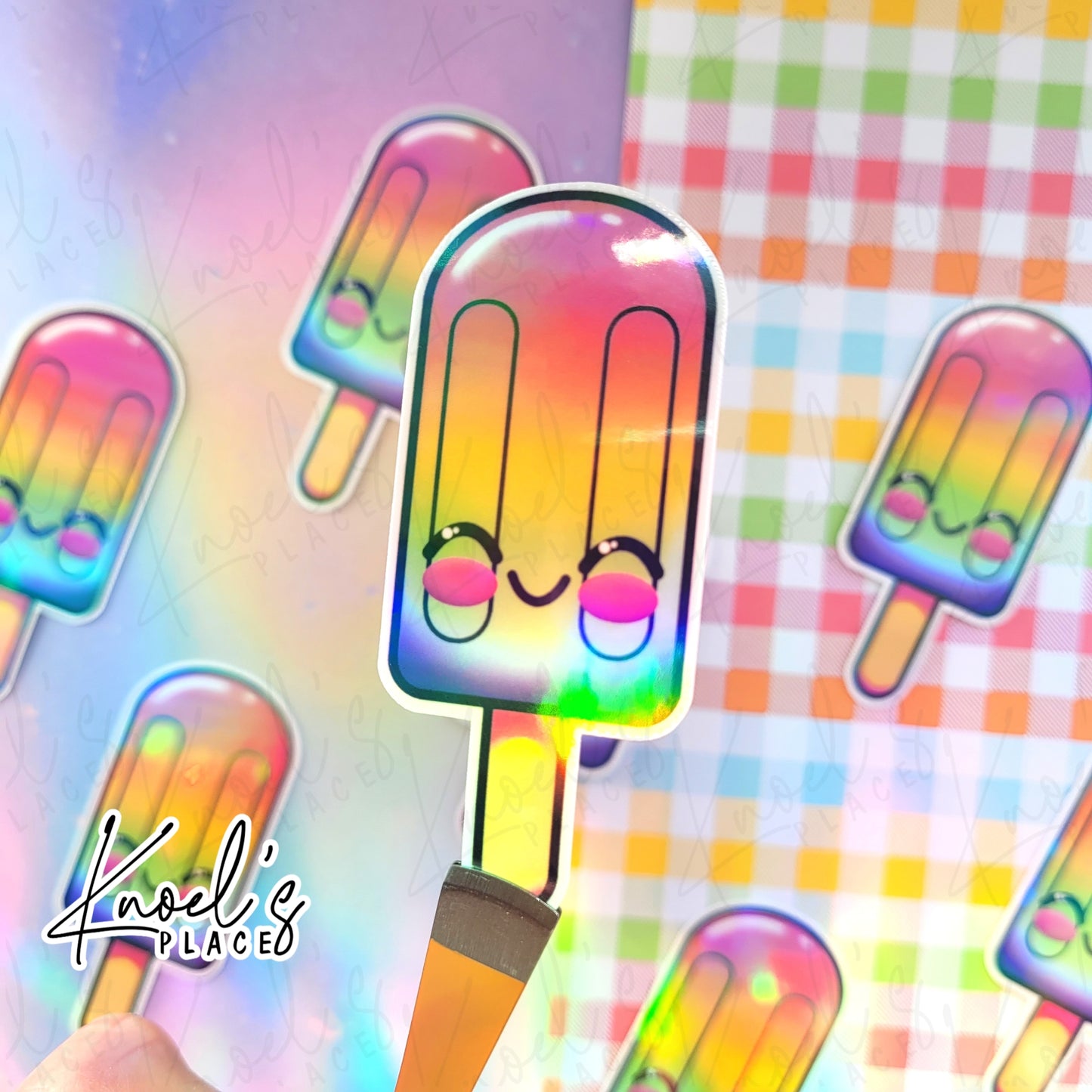 Chillbert Popsicle Holographic Vinyl Sticker Decal | Neon Picnic