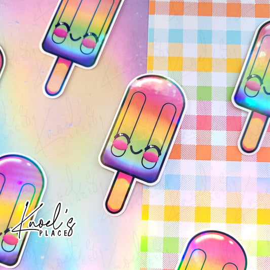Chillbert Popsicle Holographic Vinyl Sticker Decal | Neon Picnic