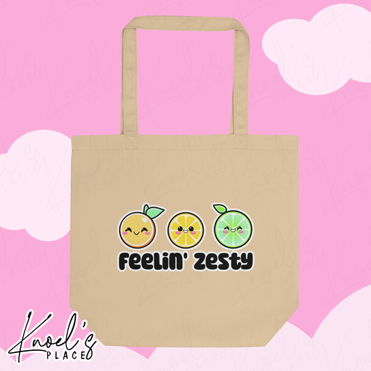 Feelin' Zesty Neon Picnic Citrus Eco Tote Bag