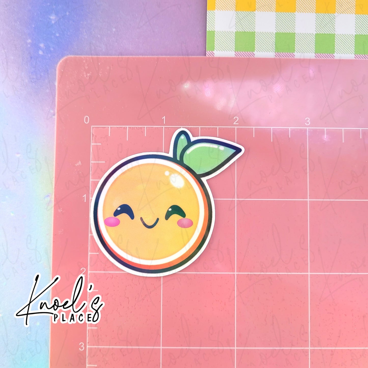 Clem Orange Holographic Vinyl Sticker Decal | Neon Picnic