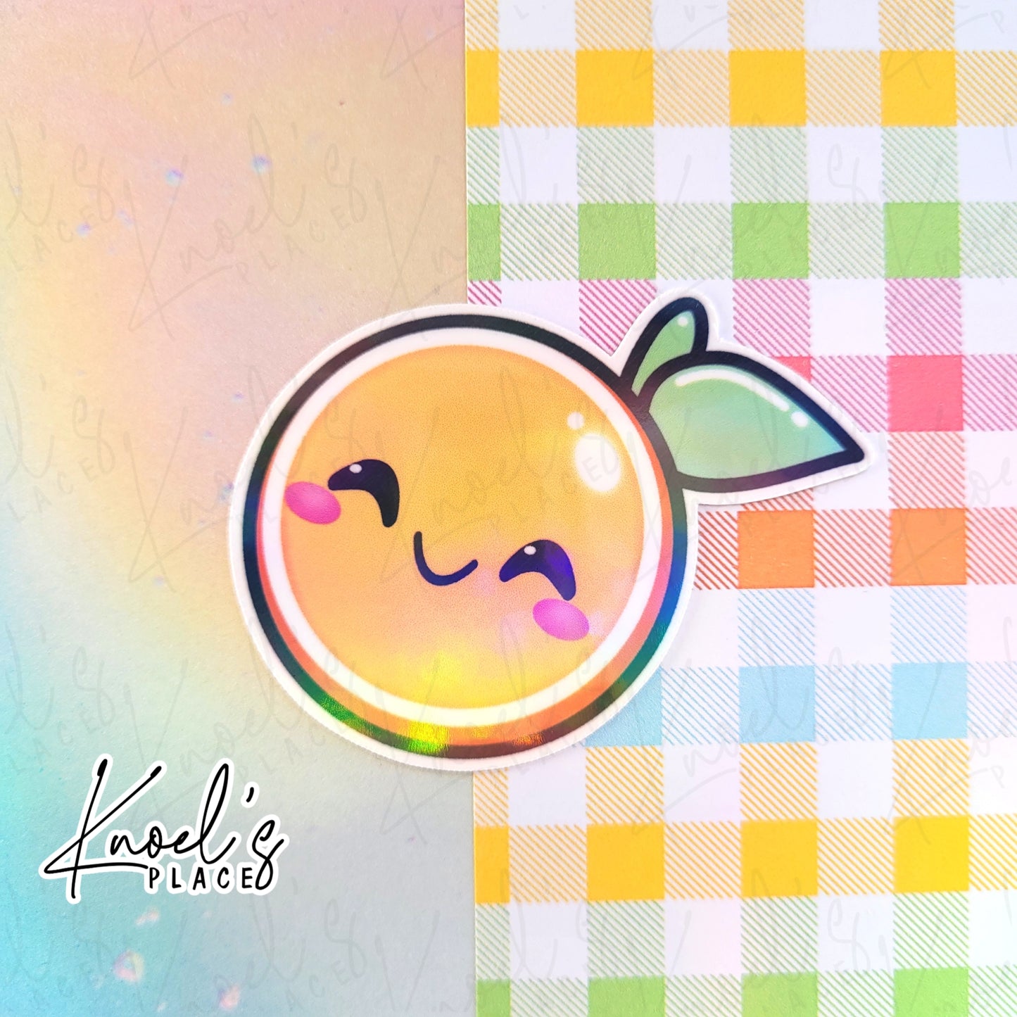Clem Orange Holographic Vinyl Sticker Decal | Neon Picnic