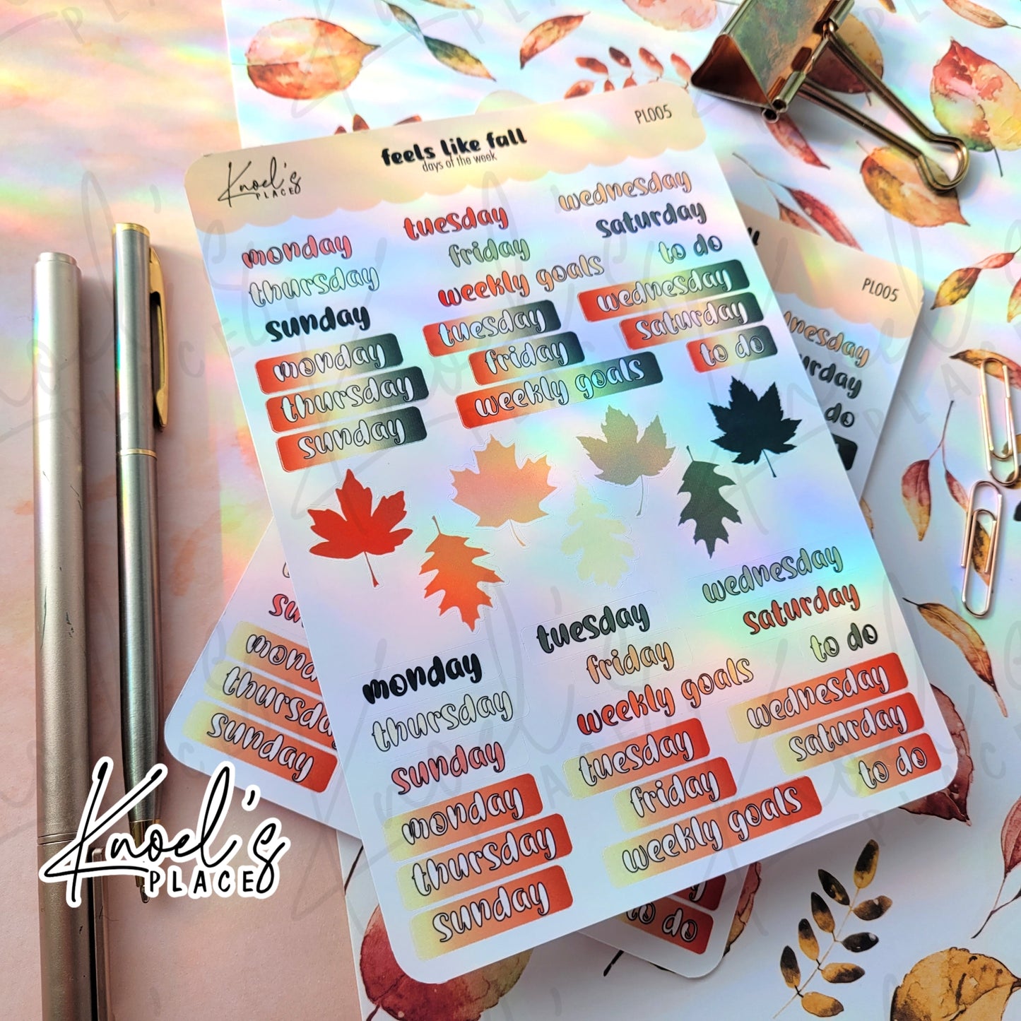 Feels Like Fall Days of the Week Planner Sticker Sheet