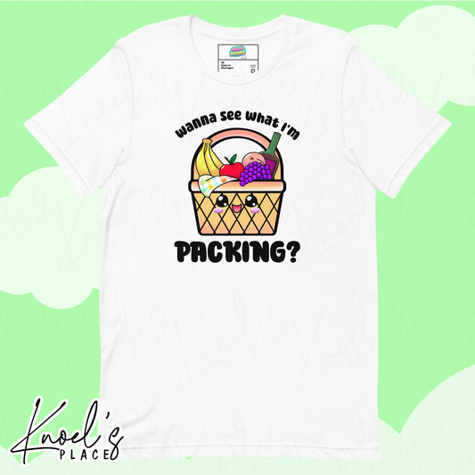Wanna See What I'm Packing? Neon Picnic Picnic Basket Unisex T-shirt