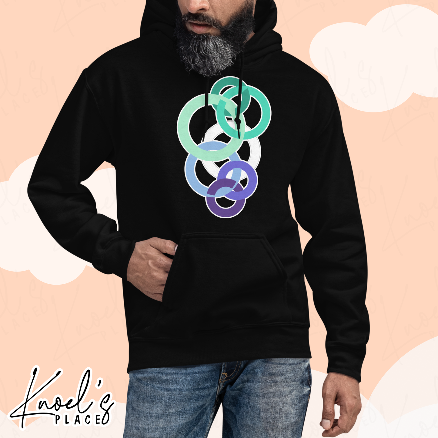 Stealth Geometric Gay Pride Flag Unisex Hoodie