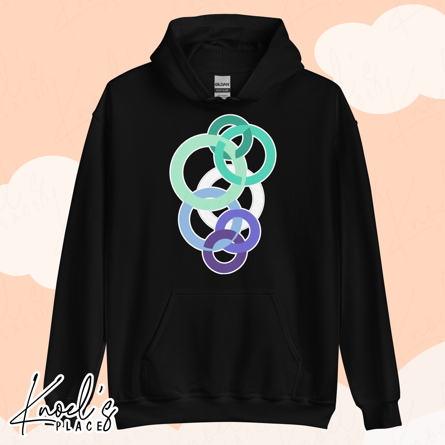 Stealth Geometric Gay Pride Flag Unisex Hoodie