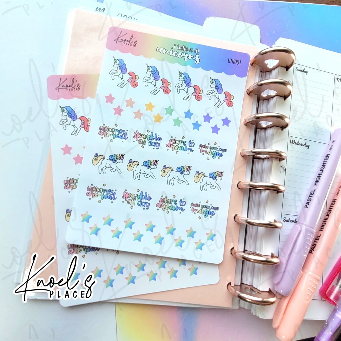 I Believe in Unicorns | Kawaii Unicorn Planner Sticker Sheet