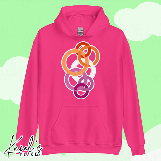 Stealth Geometric Lesbian Pride Flag Unisex Hoodie