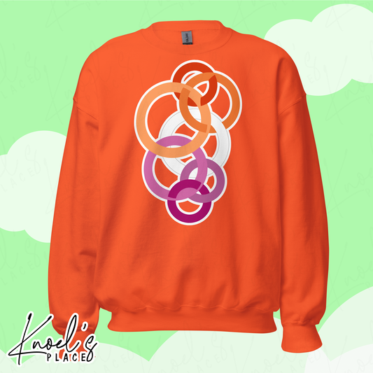 Stealth Geometric Lesbian Pride Flag Unisex Sweatshirt