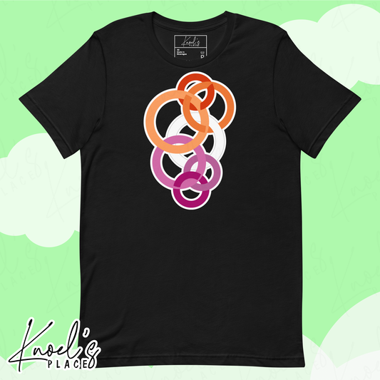 Stealth Geometric Lesbian Pride Flag Unisex T-shirt