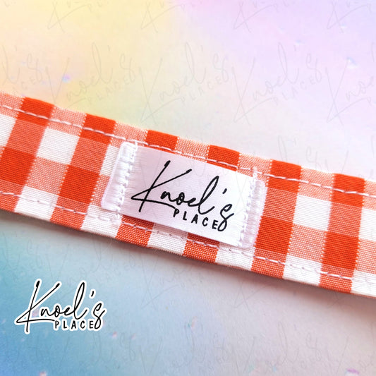 Marmalade (Orange) | Neon Picnic Gingham Wristlet Keychain