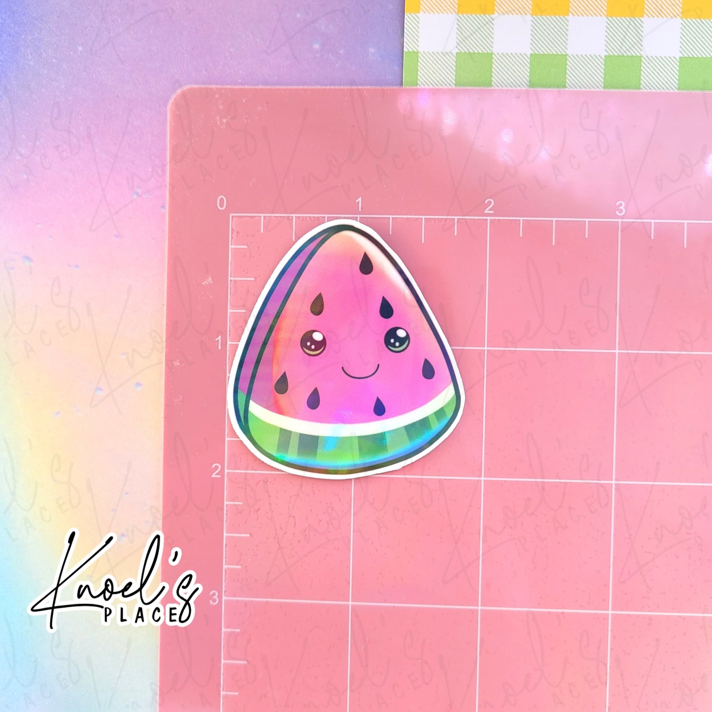 Mel Watermelon Holographic Vinyl Sticker Decal | Neon Picnic