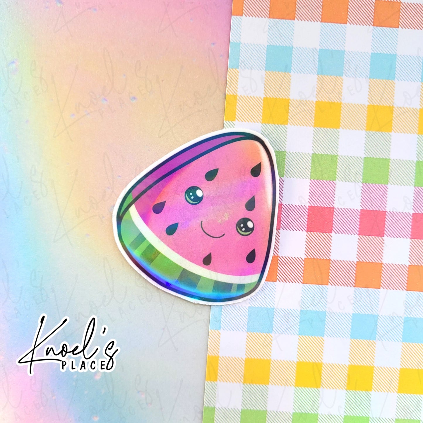 Mel Watermelon Holographic Vinyl Sticker Decal | Neon Picnic