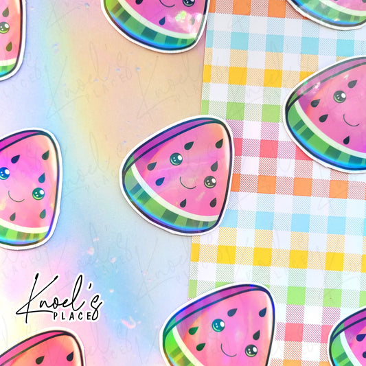 Mel Watermelon Holographic Vinyl Sticker Decal | Neon Picnic