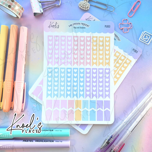 My Pretty Planner Flags & Checklists Pastel Sticker Sheet