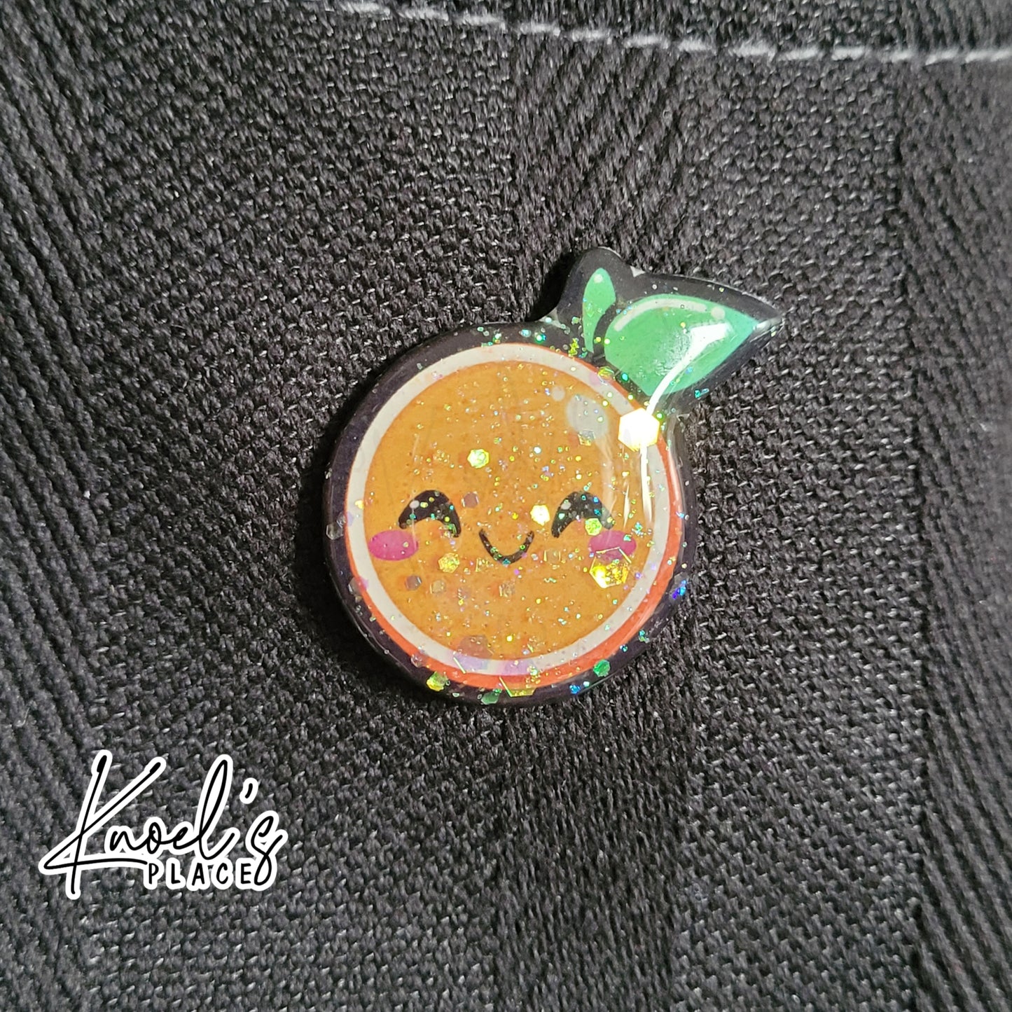 Clem Orange Pin | Neon Picnic Character Handmade Pin