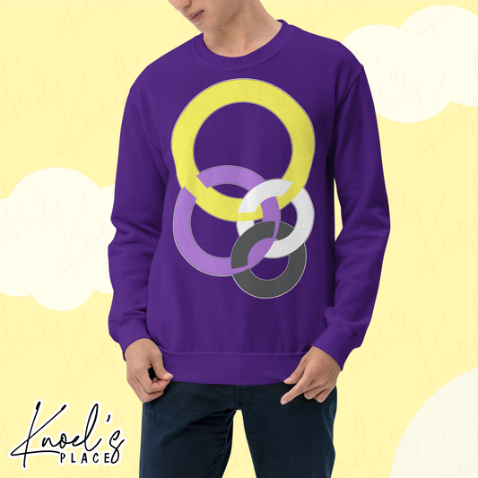 Stealth Geometric Nonbinary Pride Flag Unisex Sweatshirt