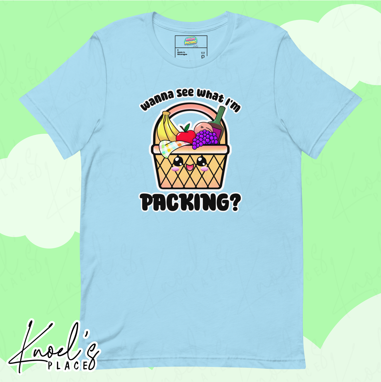 Wanna See What I'm Packing? Neon Picnic Picnic Basket Unisex T-shirt