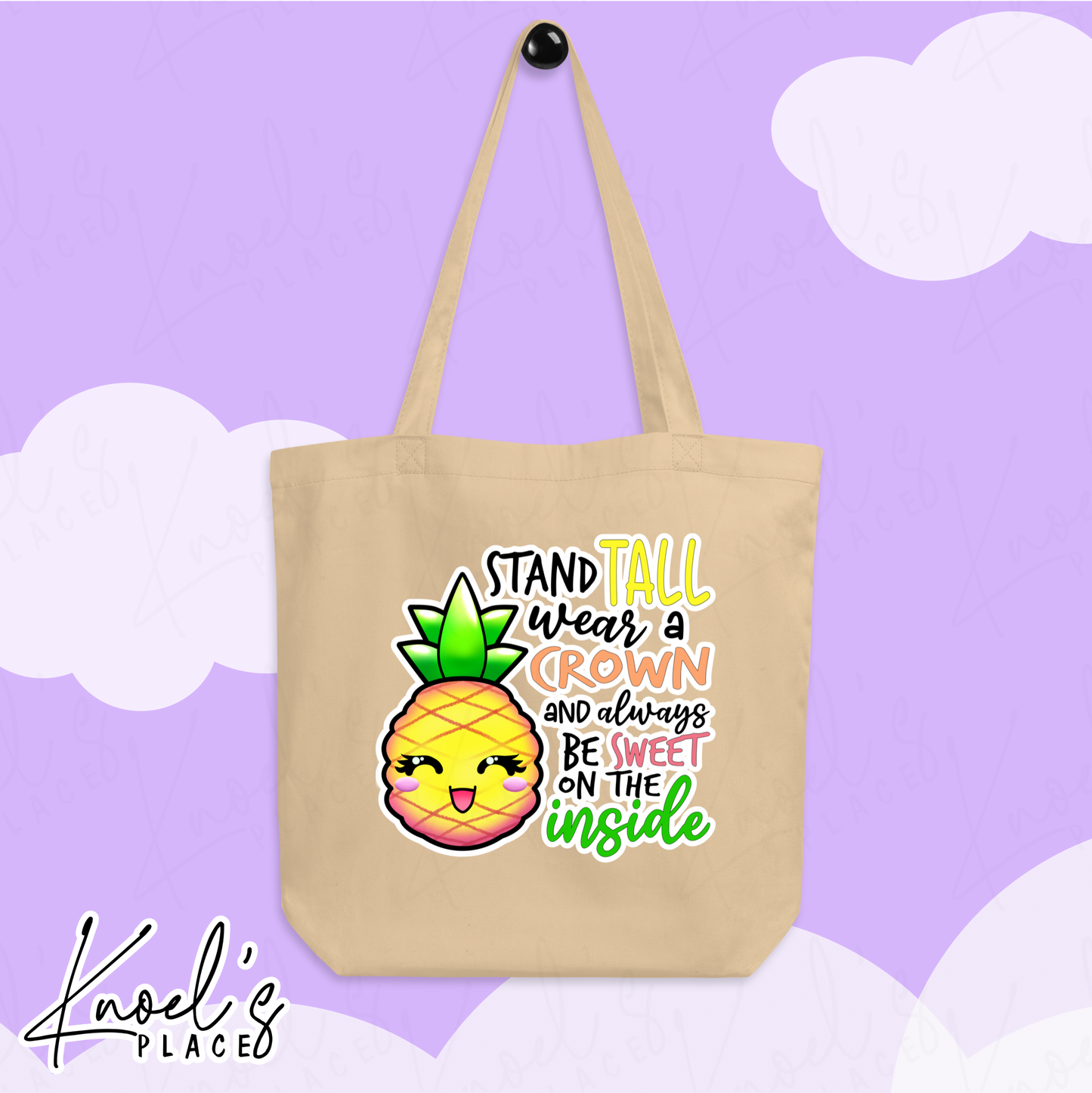Stand Tall Neon Picnic Pineapple Tote Bag
