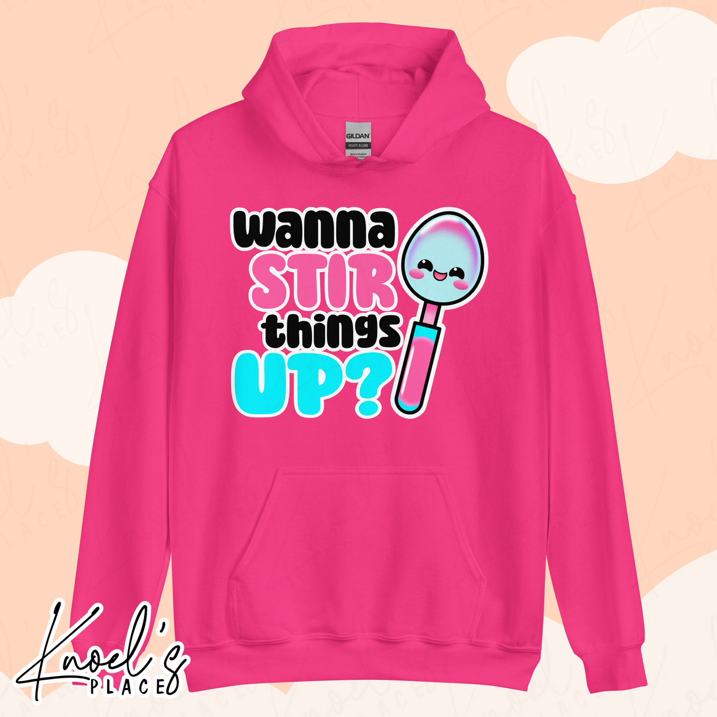 Wanna Stir Things Up? Neon Picnic Spoon Unisex Hoodie