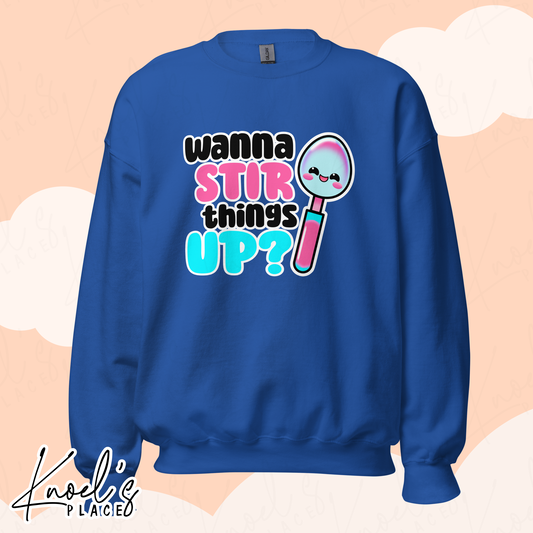Wanna Stir Things Up? Neon Picnic Spoon Unisex Sweatshirt