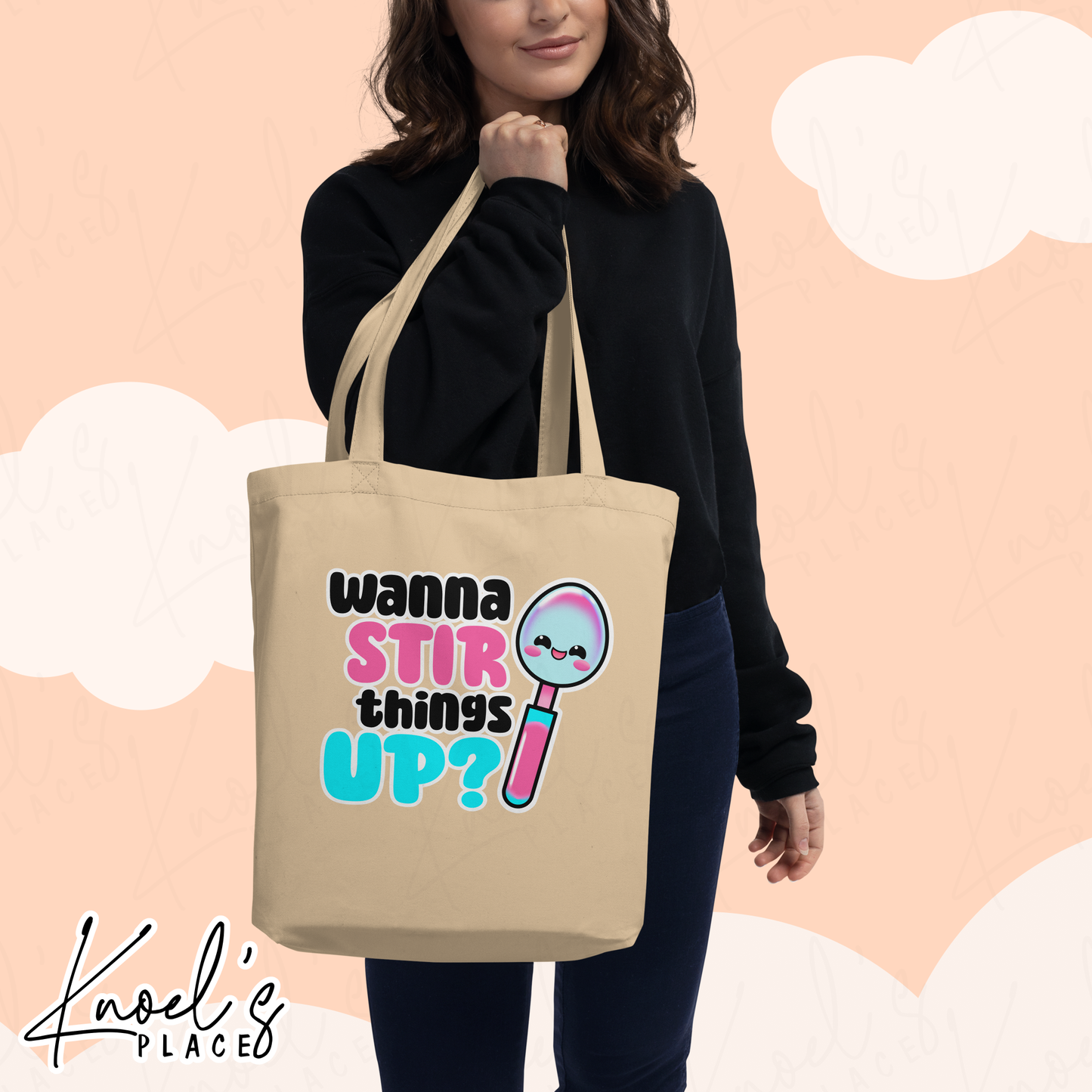 Wanna Stir Things Up? Neon Picnic Spoon Eco Tote Bag